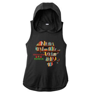 Black History Month Education Is Freedom Book Reader Ladies PosiCharge Tri-Blend Wicking Draft Hoodie Tank