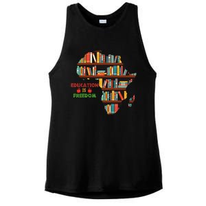 Black History Month Education Is Freedom Book Reader Ladies PosiCharge Tri-Blend Wicking Tank