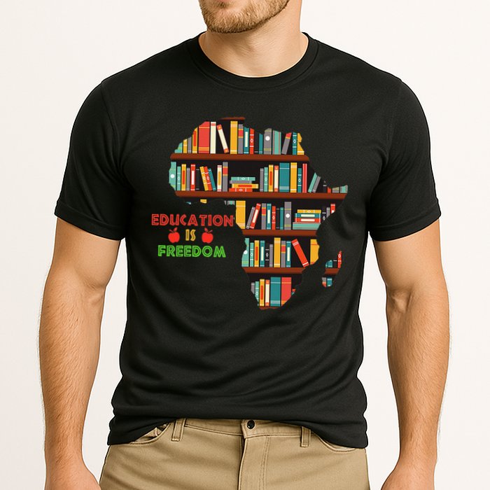 Black History Month Education Is Freedom Book Reader Cooling Performance Crew T-Shirt
