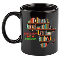 Black History Month Education Is Freedom Book Reader 11oz C Handle Ceramic Mug
