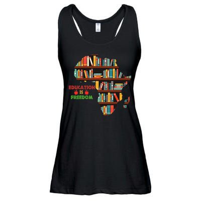 Black History Month Education Is Freedom Book Reader Ladies Essential Flowy Tank