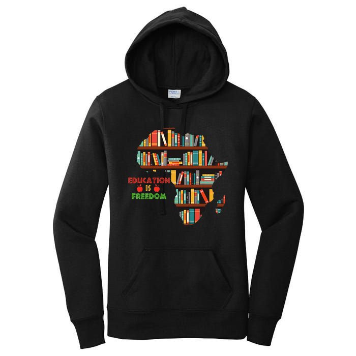 Black History Month Education Is Freedom Book Reader Women's Pullover Hoodie