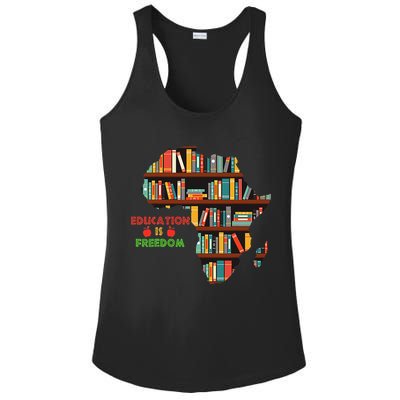 Black History Month Education Is Freedom Book Reader Ladies PosiCharge Competitor Racerback Tank