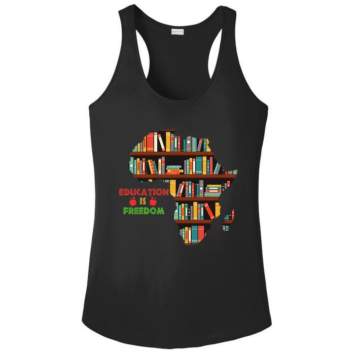 Black History Month Education Is Freedom Book Reader Ladies PosiCharge Competitor Racerback Tank