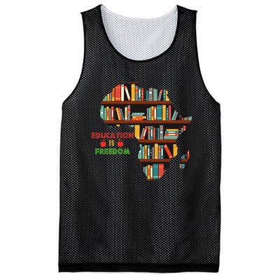 Black History Month Education Is Freedom Book Reader Mesh Reversible Basketball Jersey Tank