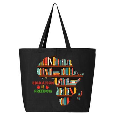 Black History Month Education Is Freedom Book Reader 25L Jumbo Tote