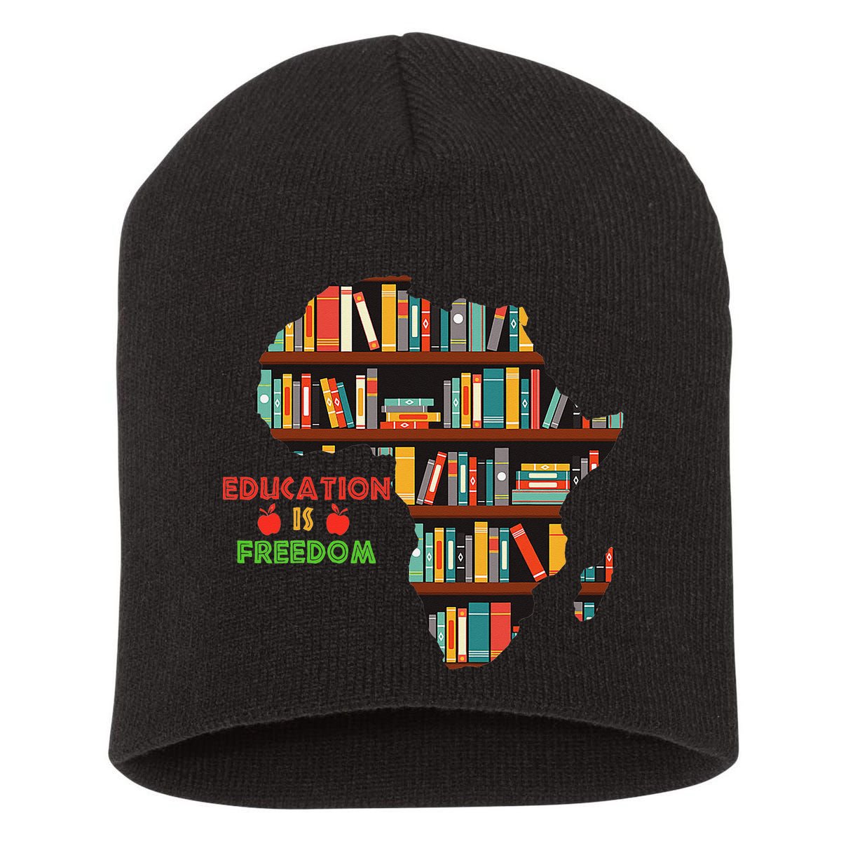 Black History Month Education Is Freedom Book Reader Short Acrylic Beanie