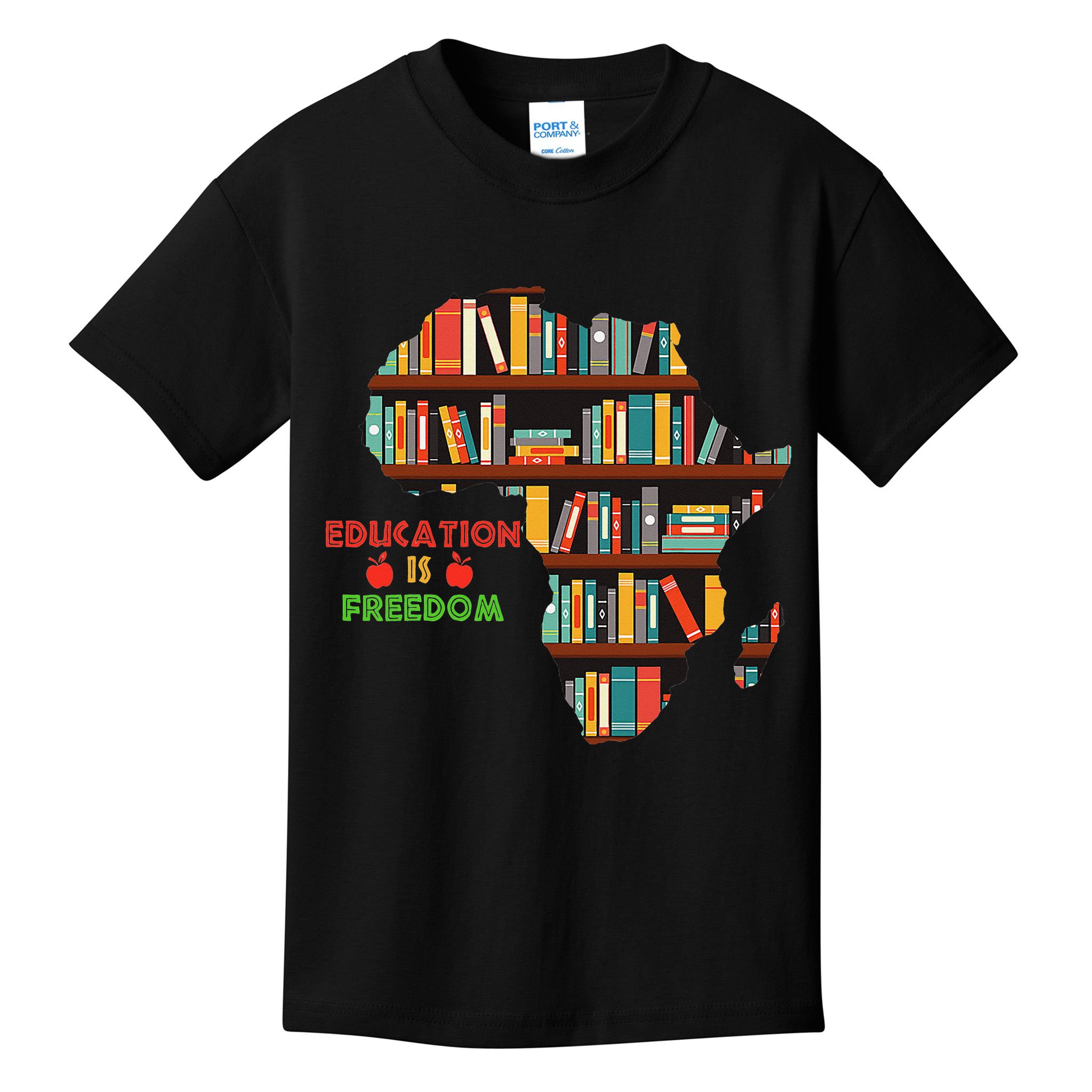 Black History Month Education Is Freedom Book Reader Kids T-Shirt