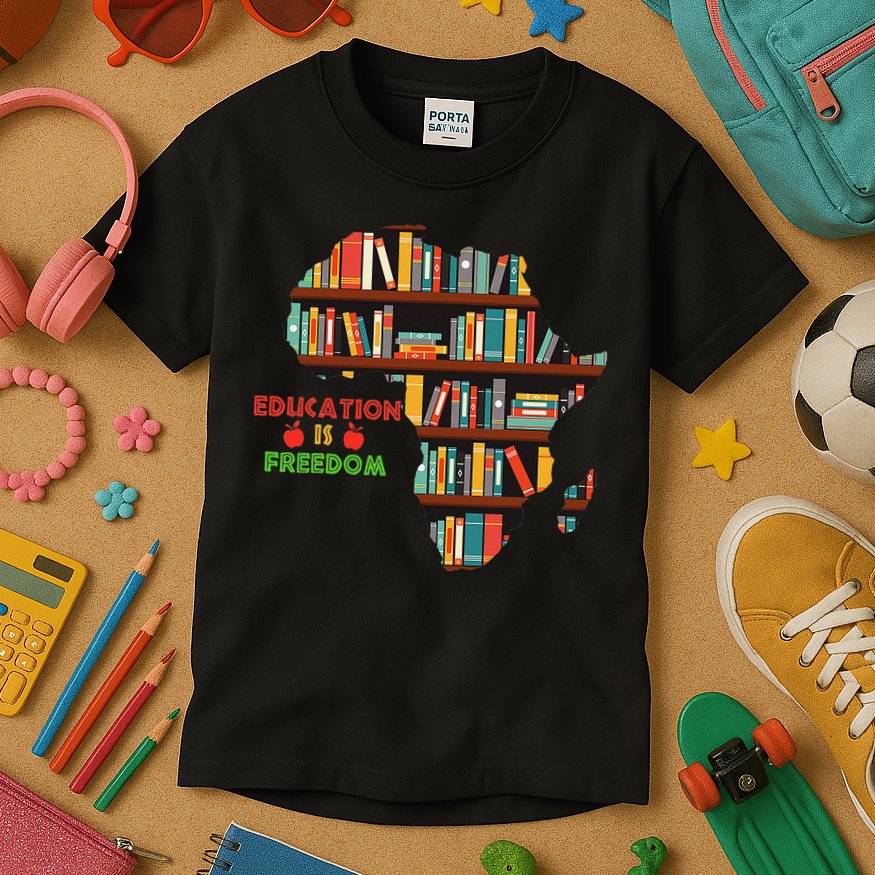 Black History Month Education Is Freedom Book Reader Kids T-Shirt