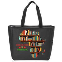 Black History Month Education Is Freedom Book Reader Zip Tote Bag