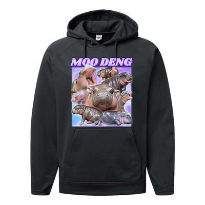 Baby Hippo Moo Deng Performance Fleece Hoodie