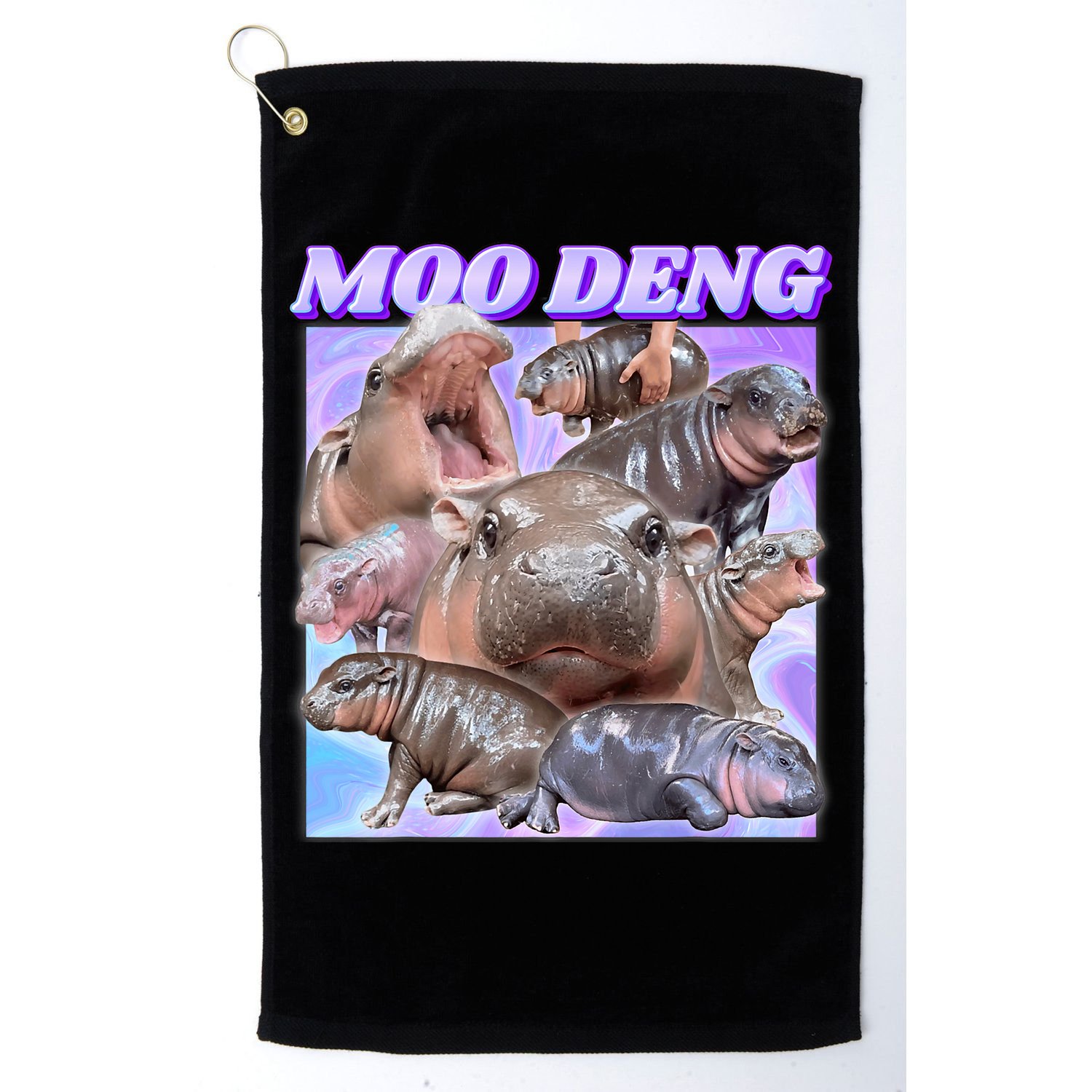 Baby Hippo Moo Deng Golf Towel