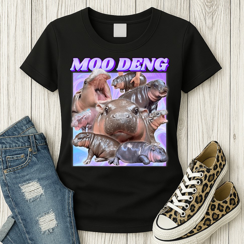 Baby Hippo Moo Deng Womens T-Shirt