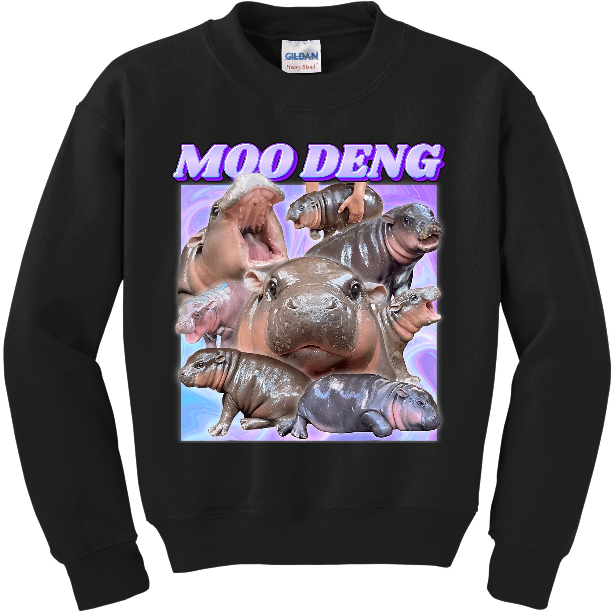 Baby Hippo Moo Deng Kids Sweatshirt