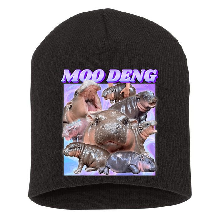 Baby Hippo Moo Deng Short Acrylic Beanie
