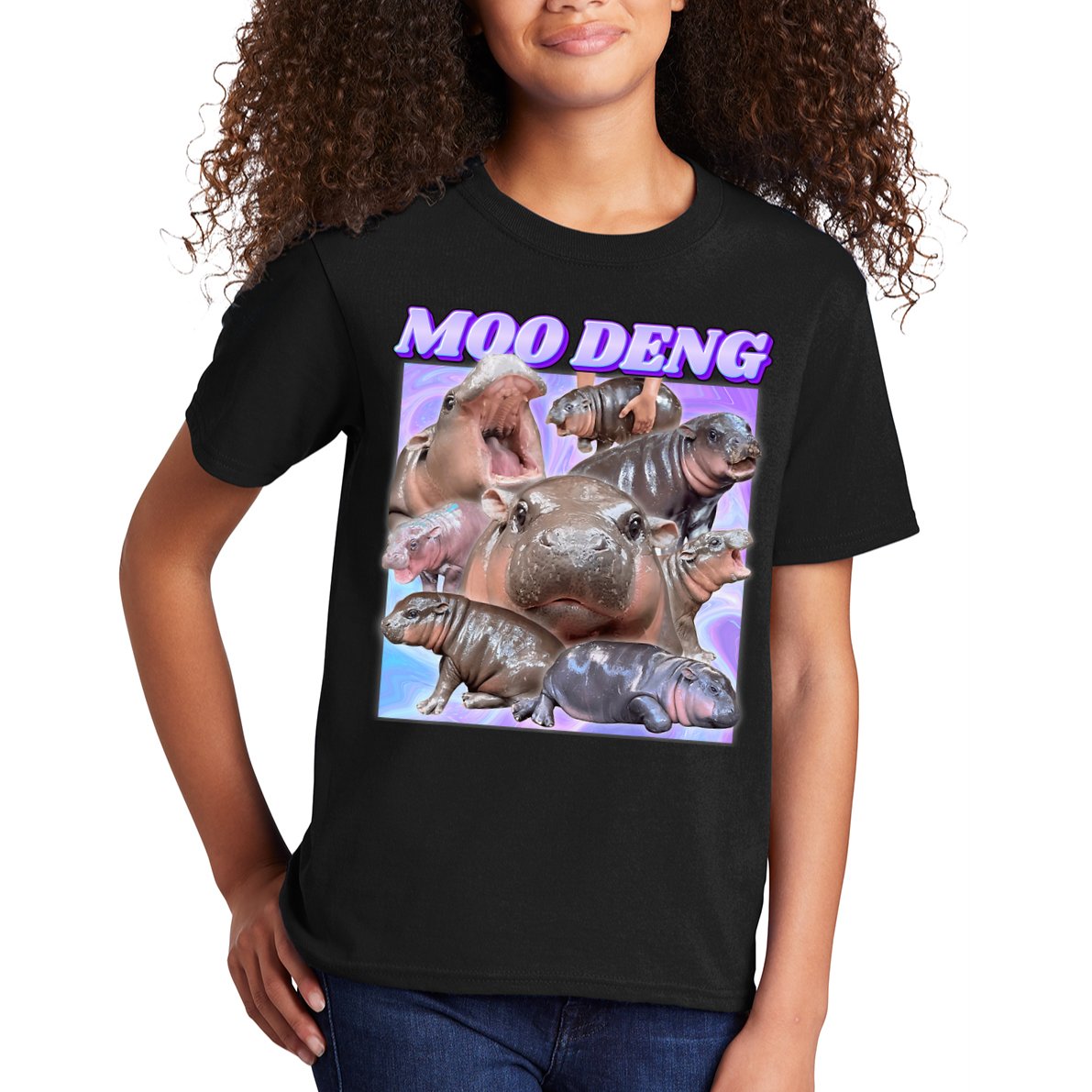 Baby Hippo Moo Deng Kids T-Shirt