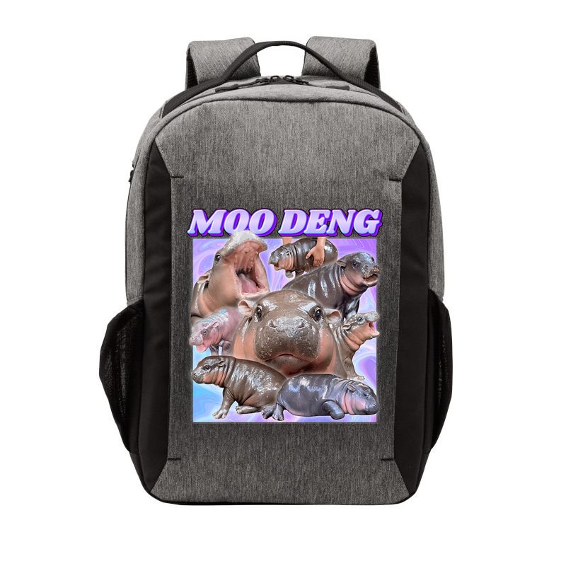 Baby Hippo Moo Deng Vector Backpack