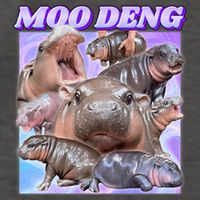 Baby Hippo Moo Deng Vector Backpack