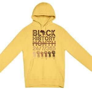 Black History Month Shirts Black History 365 Melanin Pride Premium Pullover Hoodie