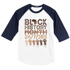 Black History Month Shirts Black History 365 Melanin Pride Baseball Sleeve Shirt