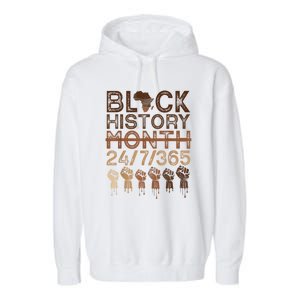 Black History Month Shirts Black History 365 Melanin Pride Garment-Dyed Fleece Hoodie