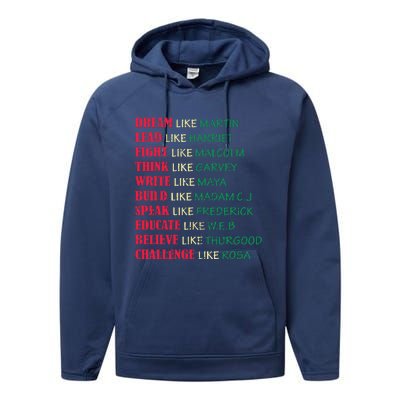 Black History Month Dream Like Martin Lead Like Harriet Performance Fleece Hoodie