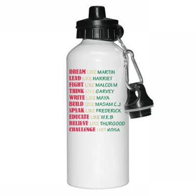 Black History Month Dream Like Martin Lead Like Harriet Aluminum Water Bottle