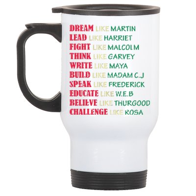 Black History Month Dream Like Martin Lead Like Harriet Stainless Steel Travel Mug