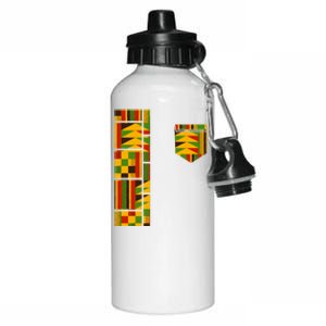 Black History Month Shirts Dashiki Costume Traditional African Kente Print Aluminum Water Bottle