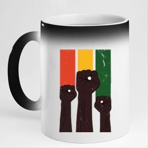 Black History Month Fist Pride 11oz Black Color Changing Mug