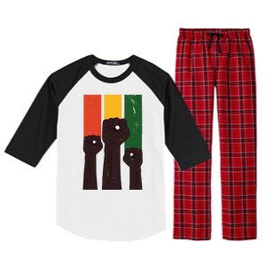 Black History Month Fist Pride Raglan Sleeve Pajama Set