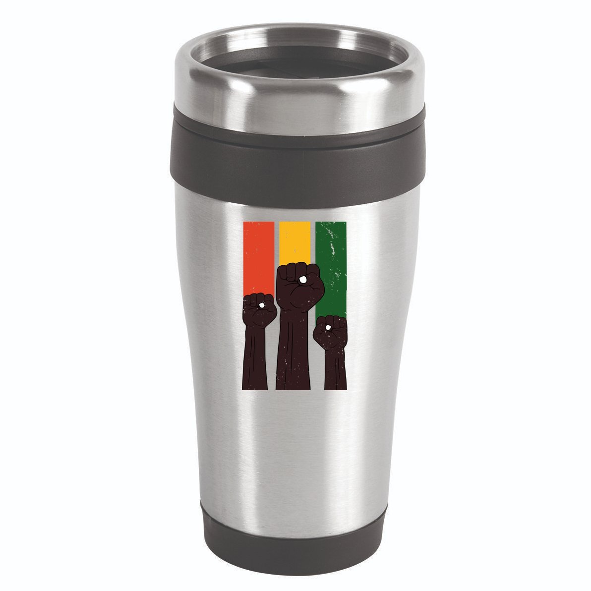 Black History Month Fist Pride 16oz Travel Tumbler