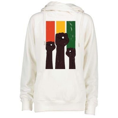 Black History Month Fist Pride Womens Funnel Neck Pullover Hood