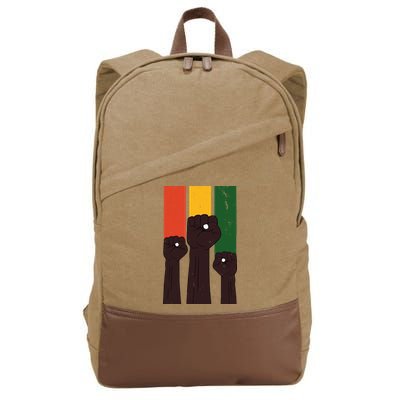 Black History Month Fist Pride Cotton Canvas Backpack