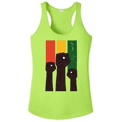 Black History Month Fist Pride Ladies PosiCharge Competitor Racerback Tank