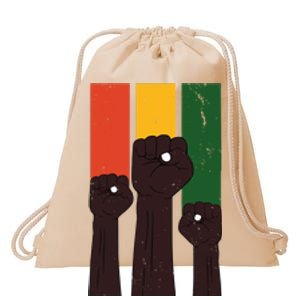 Black History Month Fist Pride Drawstring Bag