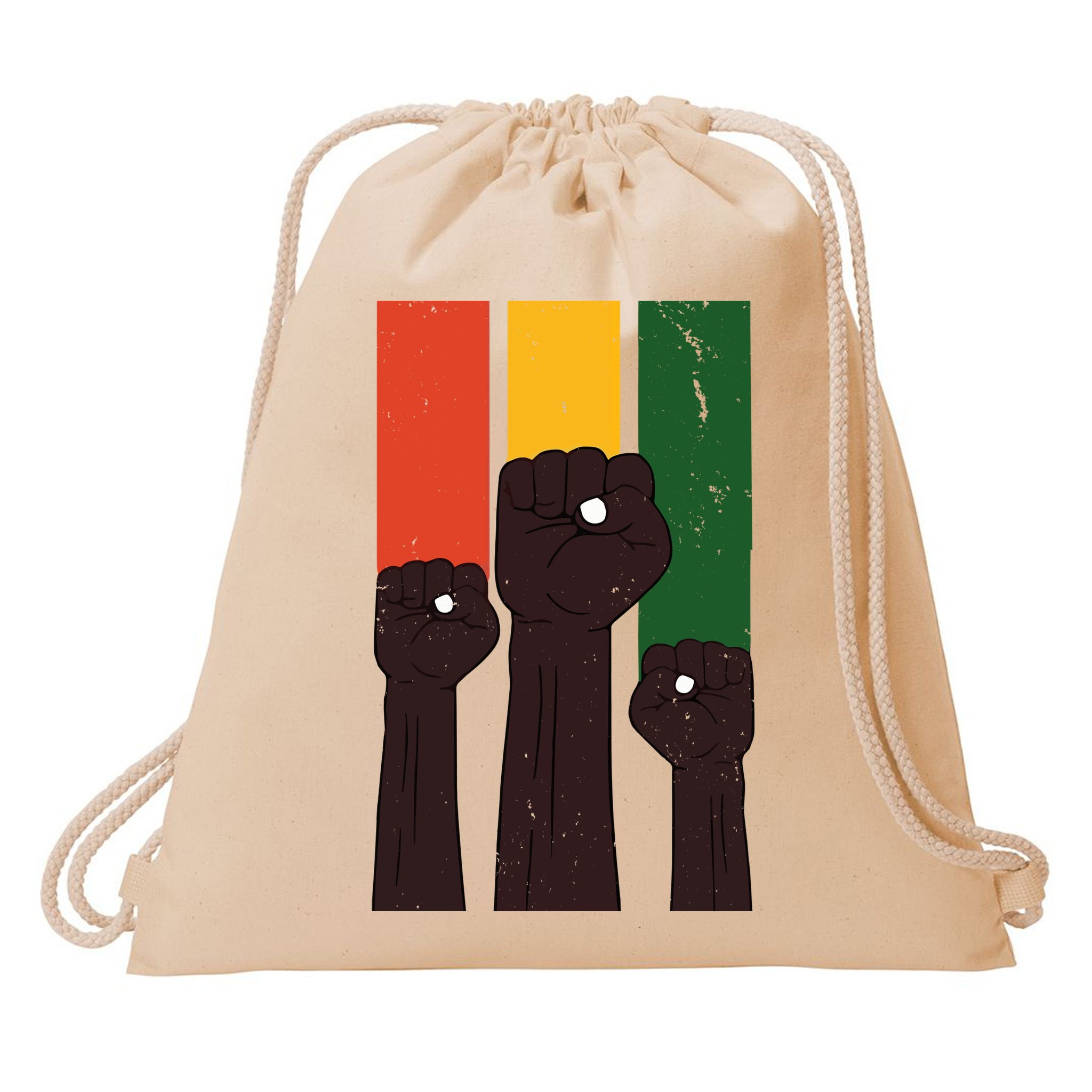 Black History Month Fist Pride Drawstring Bag