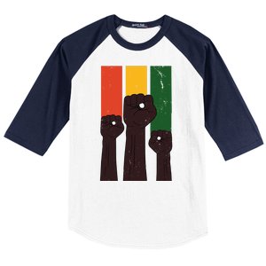 Black History Month Fist Pride Baseball Sleeve Shirt