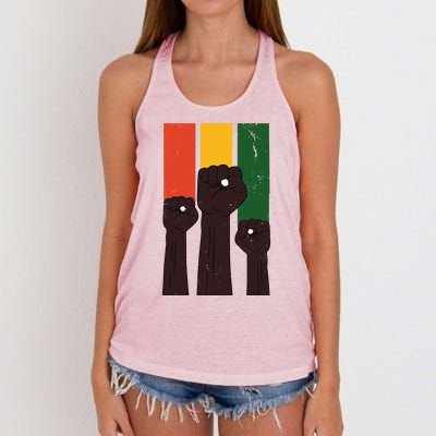 Black History Month Fist Pride Women's Knotted Racerback Tank