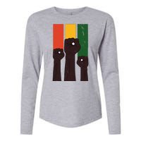 Black History Month Fist Pride Womens Cotton Relaxed Long Sleeve T-Shirt