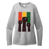 Black History Month Fist Pride Womens CVC Long Sleeve Shirt