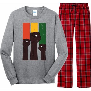 Black History Month Fist Pride Long Sleeve Pajama Set