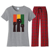 Black History Month Fist Pride Women's Flannel Pajama Set