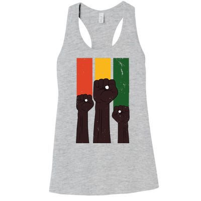 Black History Month Fist Pride Women's Racerback Tank