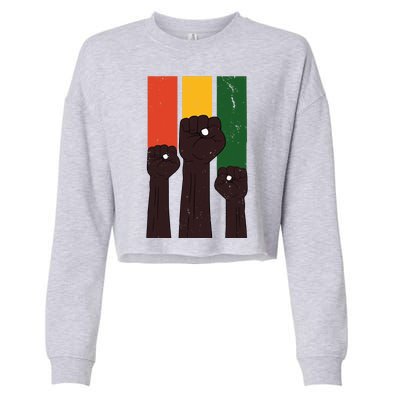 Black History Month Fist Pride Cropped Pullover Crew