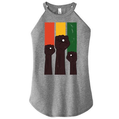 Black History Month Fist Pride Women's Perfect Tri Rocker Tank