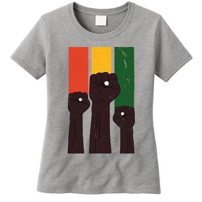 Black History Month Fist Pride Womens T-Shirt