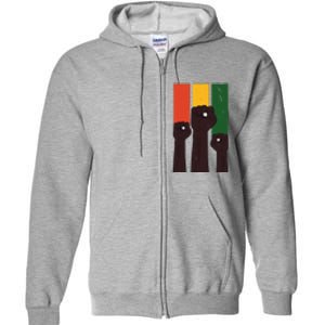 Black History Month Fist Pride Full Zip Hoodie