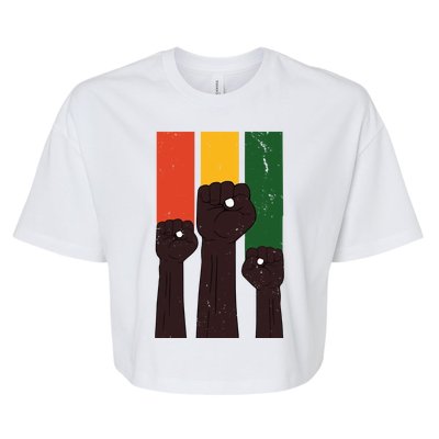 Black History Month Fist Pride Bella+Canvas Jersey Crop Tee