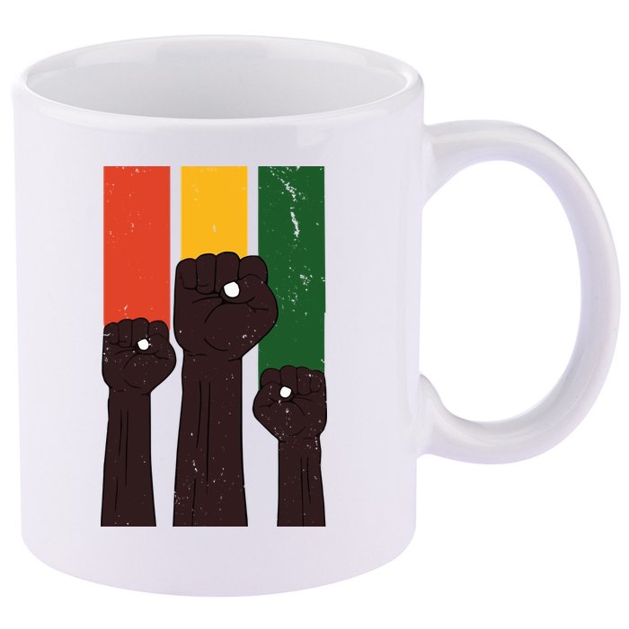 Black History Month Fist Pride 11oz C Handle Ceramic Mug